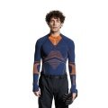 X-Bionic Functional Long Sleeve Shirt Energy Accumulator Light Half Zip Underwear Navy Blue/Orange Men's