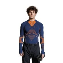 X-Bionic Functional Long Sleeve Shirt Energy Accumulator Light Half Zip Underwear Navy Blue/Orange Men's