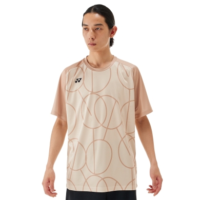 Yonex Training T-shirt Practice Graphic 16742 (100% Polyester) 2025 ice beige Men's