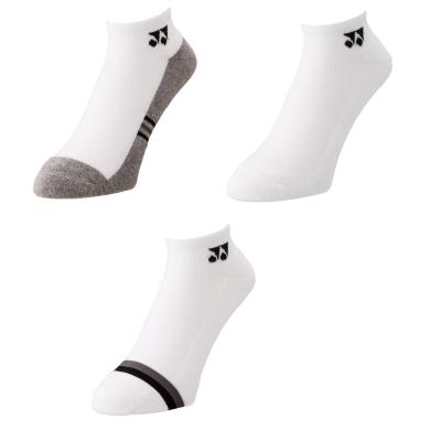 Yonex Sports Socks Sneaker Sport Low Cut 2025 white/grey Men's - 3 pairs