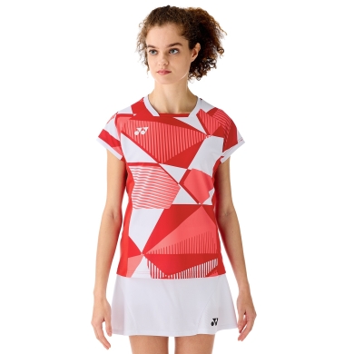 Yonex Badminton Shirt Crew Neck Tournament 2025 red Ladies