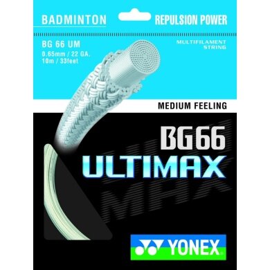 Stringing with Yonex BG 66 Ultimax badminton string white