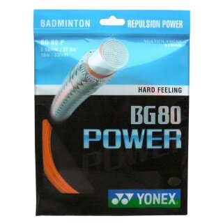 Stringing with Yonex BG 80 Power orange badminton string