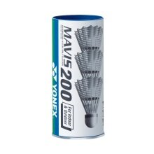 Yonex Badminton Shuttlecocks Mavis 200 Nylon Shuttlecocks White 3-Pack
