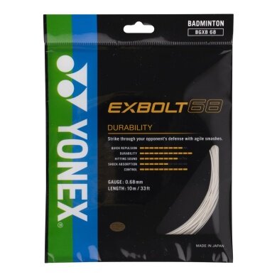 Stringing with badminton string Yonex Exbolt 68 white