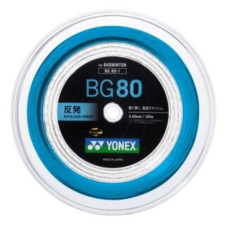 Yonex Badminton String BG80 (Control + Touch) light blue 200m reel