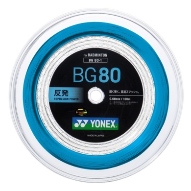 Yonex Badminton String BG80 (Control + Touch) light blue 200m reel