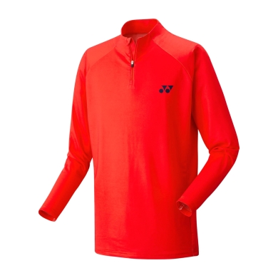 Yonex Tennis Long Sleeve Shirt 1/2 Zip Club Team Red Men