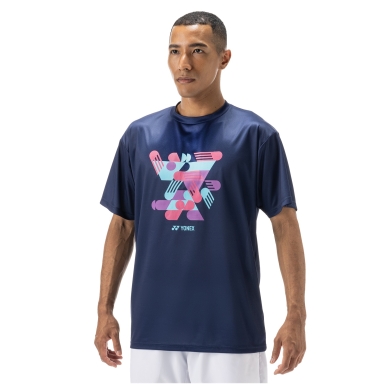 Yonex Sport T-shirt Graphic Practice YM0043 (100% Polyester) 2025 indigo navy blue Men's