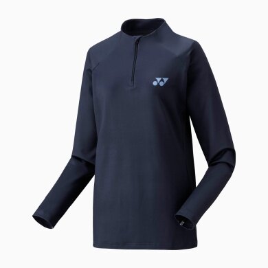 Yonex Tennis Long Sleeve Shirt 1/2 Zip Club Team Navy Blue Ladies