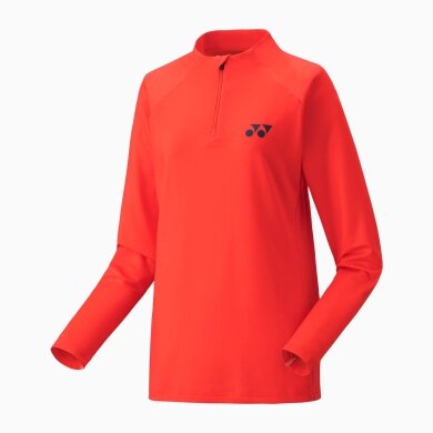 Yonex Tennis Long Sleeve Shirt 1/2 Zip Club Team Red Ladies