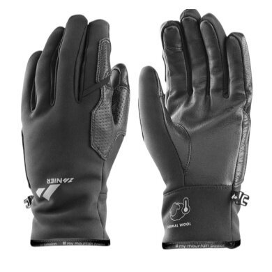Zanier Gloves Weisskugel (Softshell, Leather Palm) black - 1 Pair