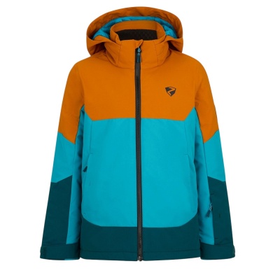 Ziener Winter Ski Jacket Agimo-Z (waterproof, windproof, warm) 2025 aquablue/orange children