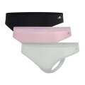 adidas underwear slip thong (perfect fit) pink/black/grey ladies - 3 pieces