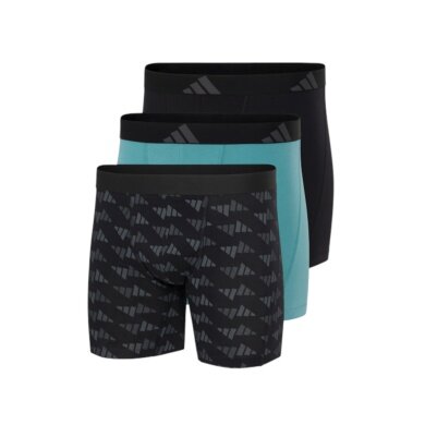 adidas underwear boxershorts briefs active flex cotton assorted black/blue men's - 3 pieces
