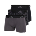 adidas underwear boxershorts trunk active flex cotton black/grey men's - 3 pieces