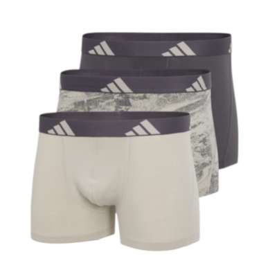 adidas underwear boxershorts trunk active flex cotton black/beige/green men's - 3 pieces