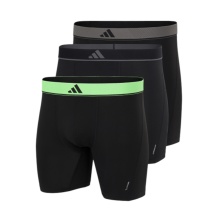 adidas underwear boxershorts briefs active micro flex eco multicoloured black/grey/lime green men's - pack of 3