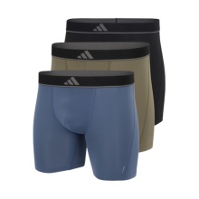 adidas underwear boxershorts briefs active micro flex eco multicoloured blue/olive green/black men's - 3 pieces