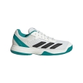 adidas Courtflash Allcourt 2025 tennis shoes white/teal blue boys