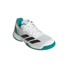 adidas Courtflash Allcourt 2025 tennis shoes white/teal blue boys