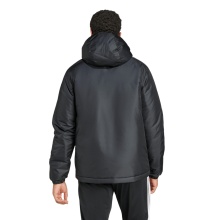 adidas Winter Insulated Jacket Essentials 3-Stripes Insulated Hooded (water-repellent) black men's