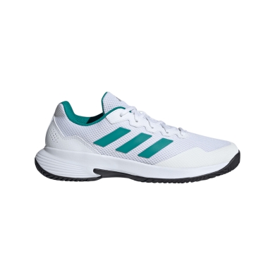adidas GameCourt 2 Allcourt tennis shoes white/teal green/black men's