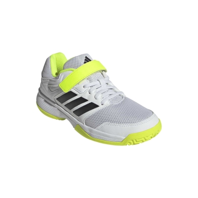 adidas indoor court shoes Speedcourt Velcro white/lime children
