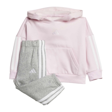 adidas Essentials jogging suit (cotton blend) pink/grey for toddler girls