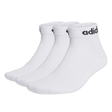 adidas Sports Socks Linear Crew Ankle (Cotton, fully padded) white - 3 pairs