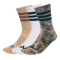 adidas Sportsocks Stonewash Crew 3-Stripes (Cotton Blend) white/brown/green - 3 pairs