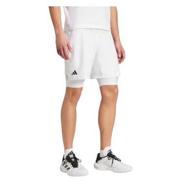 adidas Pro Aeroready 2in1 Tennis Shorts (Short+Tight) white Men's