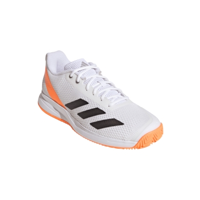 adidas Courtflash Speed 2 tennis shoes white/orange/black men's