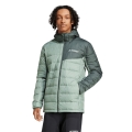 adidas Terrex Multi Light Hooded Down Jacket (warm, water-repellent) light green/olive men's