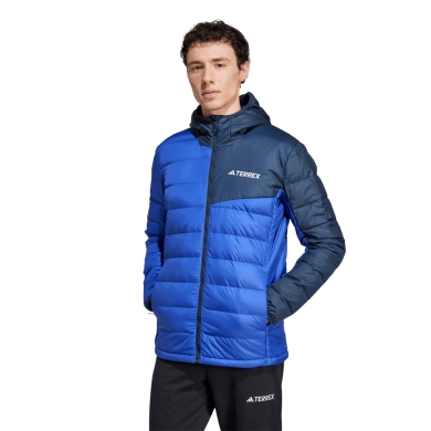 adidas Terrex Multi Light Hooded Down Jacket (warm, water-repellent) blue/navy blue men's