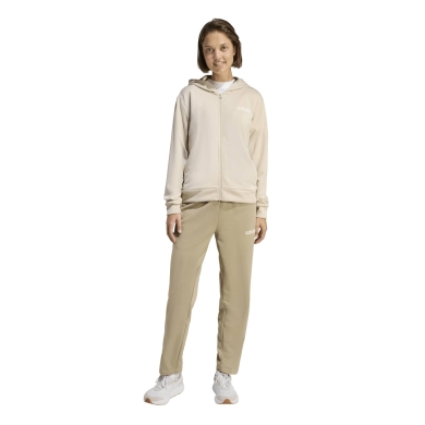 adidas Essentials Linear Tracksuit beige/khaki green for women