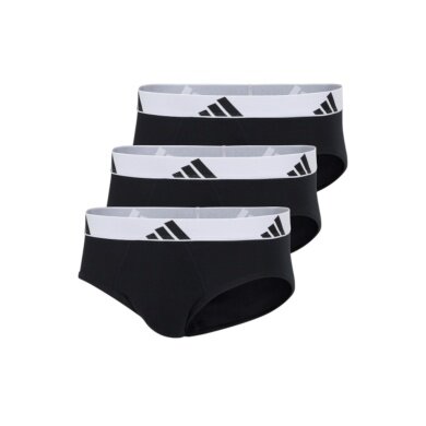 adidas Underwear Slip Brief Active Flex Cotton - black/white - 3 pieces