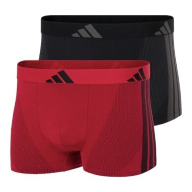 adidas underwear boxershorts trunk active micro stretch seamless - black/red - 2 pieces