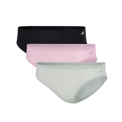 adidas underwear bikini briefs (perfect fit) black/grey/pink ladies - pack of 3