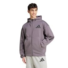 adidas Z.N.E. Zip Hoodie (Cotton/Polyester) purple Men's