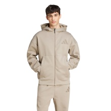 adidas Z.N.E. Zip Hoodie (Cotton/Polyester) beige Men's