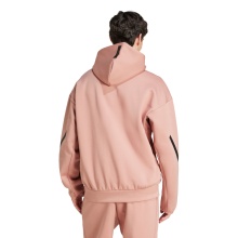 adidas Z.N.E. Zip Hoodie (Cotton/Polyester) pink/light orange men's