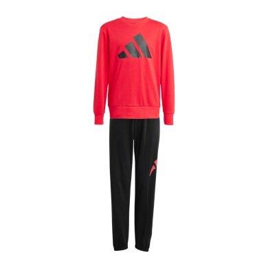 adidas Essentials Jogger Tracksuit (Cotton Blend) red/black children