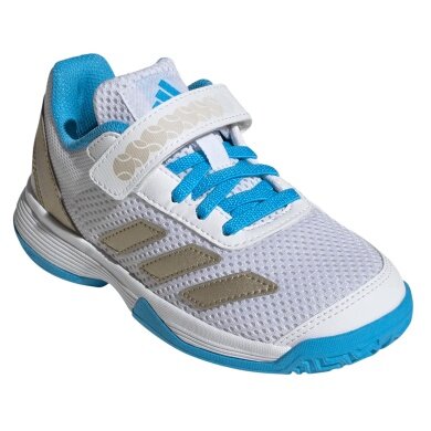 adidas Courtflash CF C Allcourt Tennis Shoes (Velcro) 2025 white/blue children