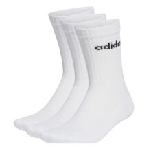 adidas Sports Socks Linear Crew Cushioned (Cotton, fully padded) white - 3 pairs