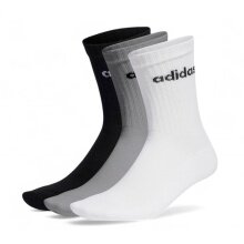 adidas Sports Socks Linear Crew Cushioned (Cotton) white/grey/black - 3 pairs