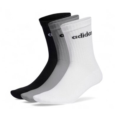 adidas Sports Socks Linear Crew Cushioned (Cotton) white/grey/black - 3 pairs