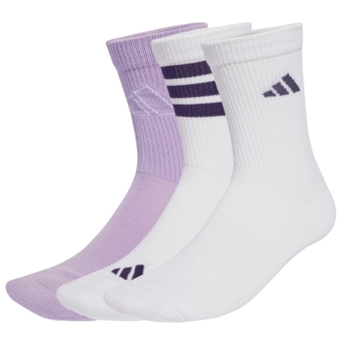 adidas Sportsocks Logo Pack (Cotton Blend) white/plum violet - 3 pairs