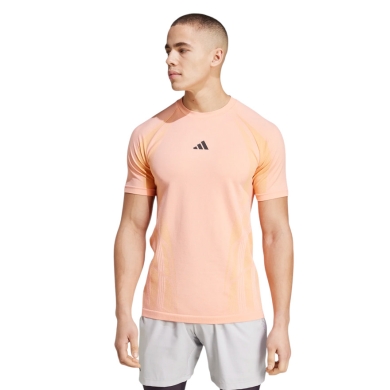 adidas Tennis T-shirt Pro Seamless Aeroready FreeLift (moisture-absorbing) bright orange men's