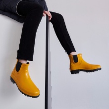 Grand Step Shoes Wellington Boots Vickie (Chelsea Boot made of natural rubber) yellow ladies